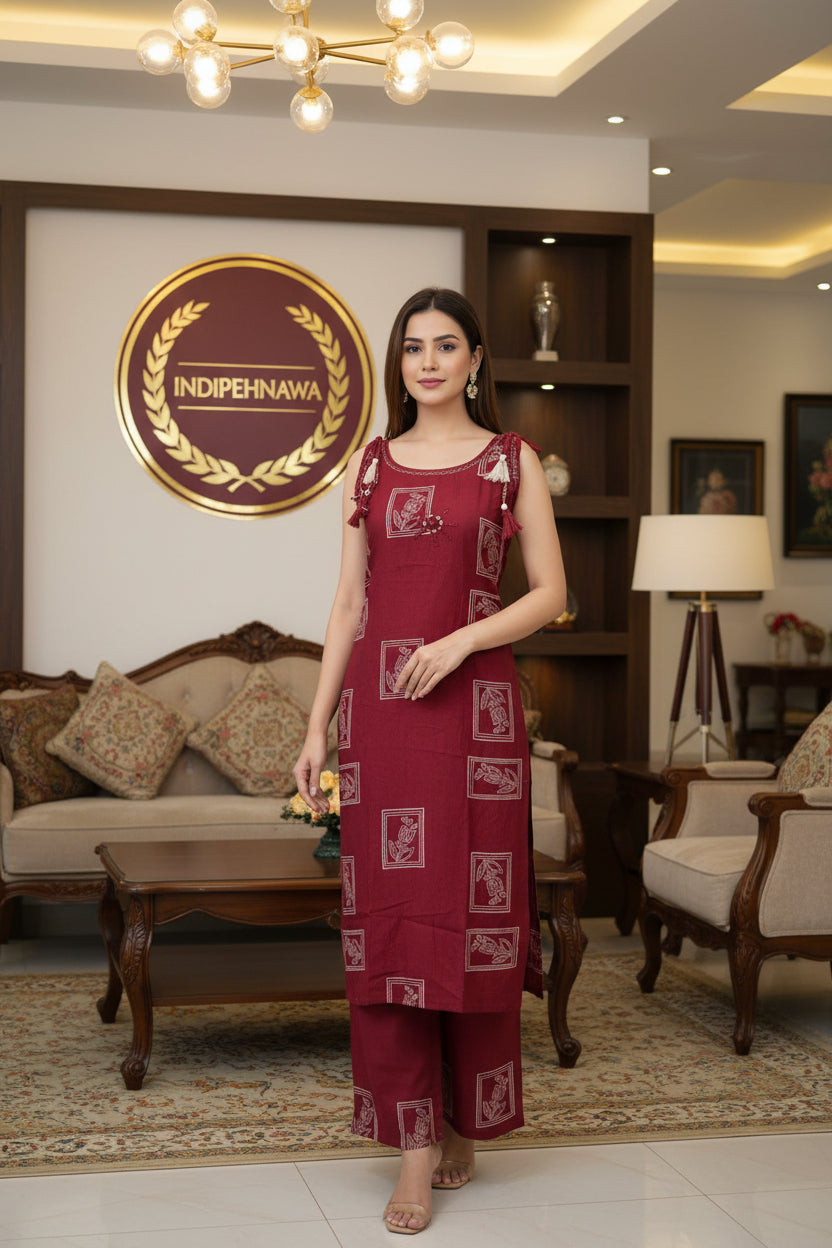 PURE COTTON SLEEV DESIGN CORDSET – Arsh Wardrobe Collection