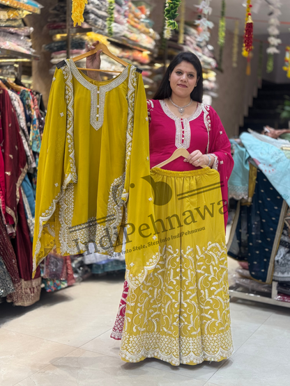 Sitaara Sharara: Starry Elegance with Original Zircon Stones