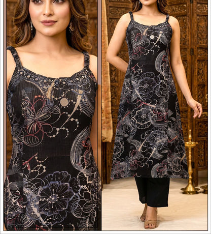 BLACK BEAUTIFUL DESIGN SLEEVELESS CORDSET