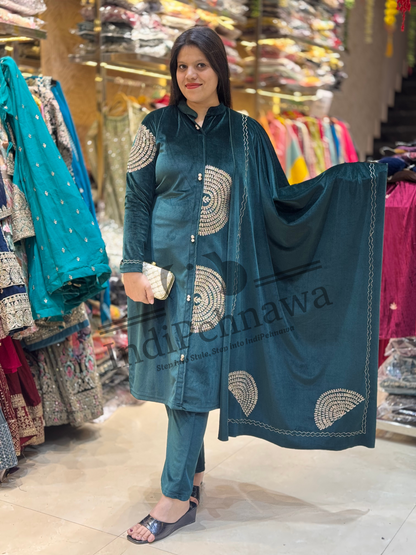 Premium Velvet Suit with Tilla Work – Royal Ethnic Wear for Weddings & Parties