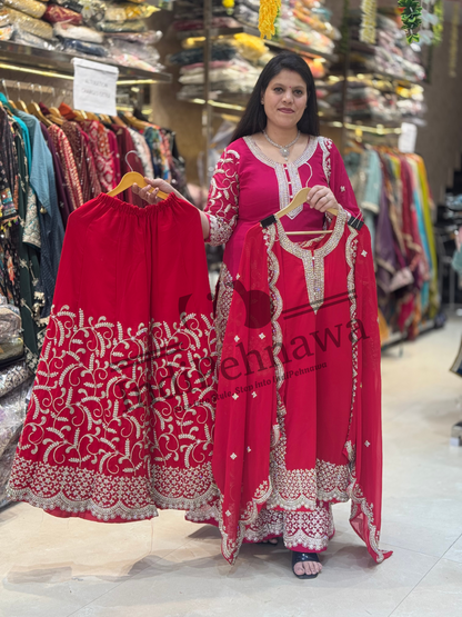 Sitaara Sharara: Starry Elegance with Original Zircon Stones