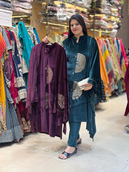 Premium Velvet Suit with Tilla Work – Royal Ethnic Wear for Weddings & Parties