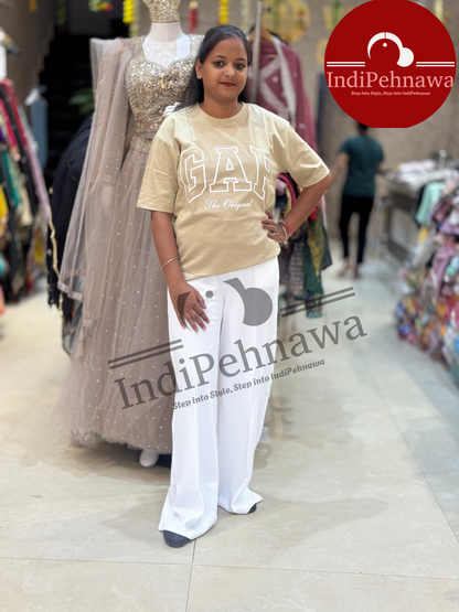 T-SHIRT AND BELLBOTTOM COMBO SUMMER FRIENDLY