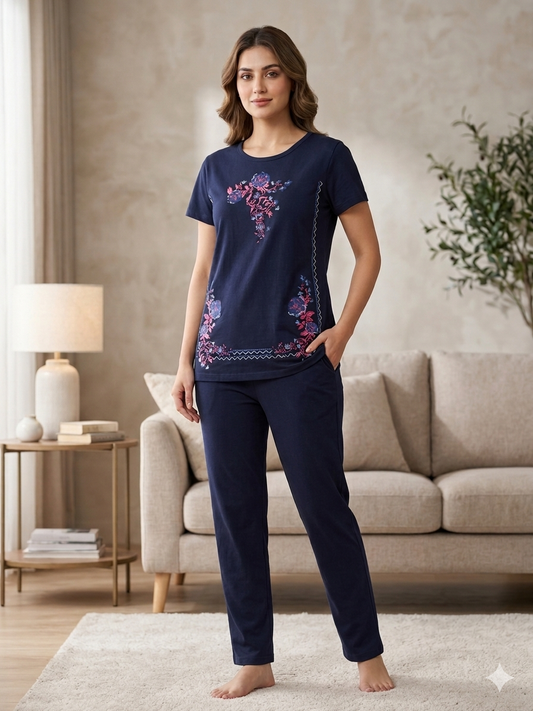 BLUE COTTON NIGHT SUIT