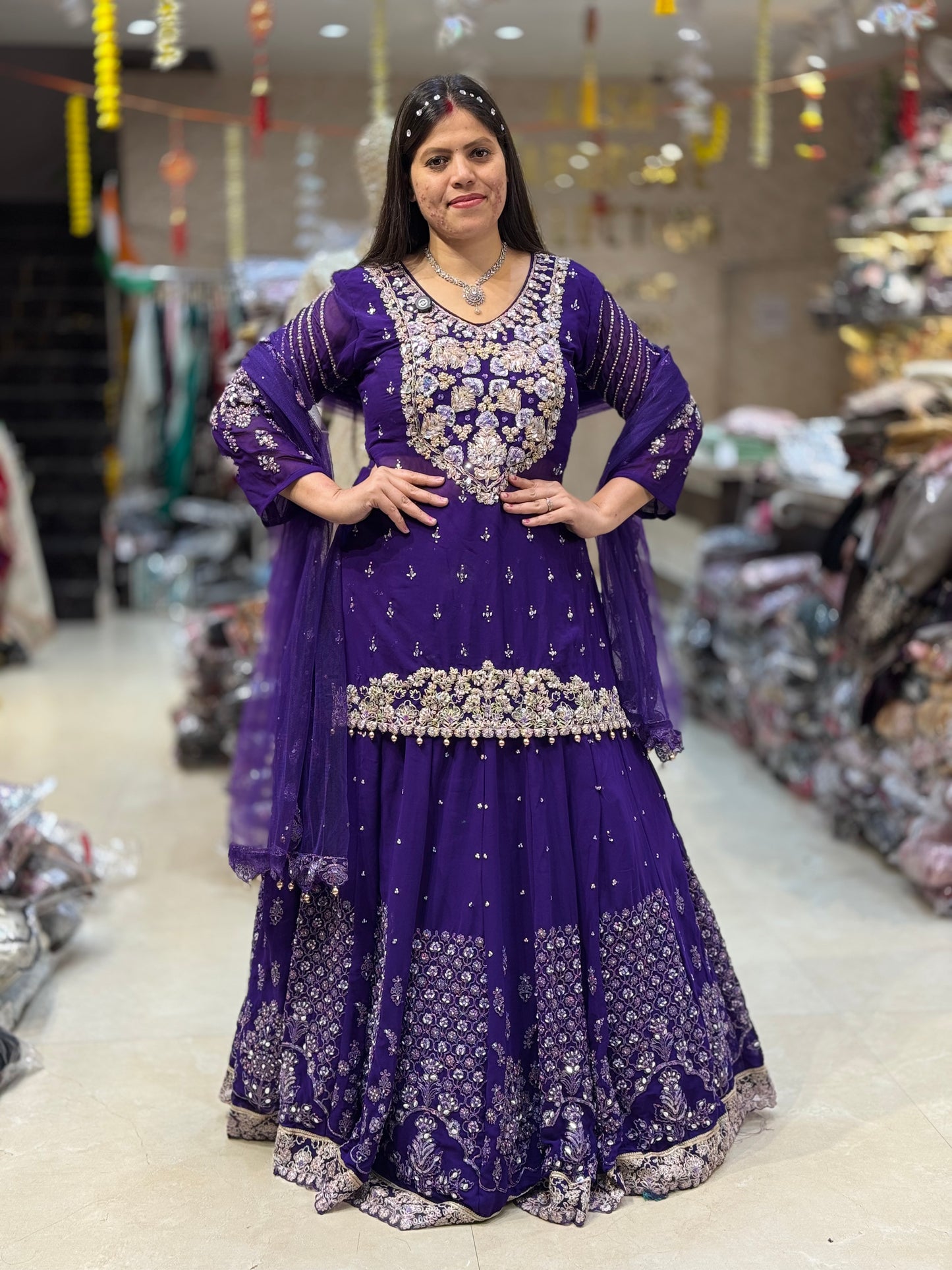Purple Heavy Insta viral lehnga