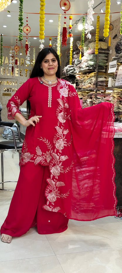 Blossom Edition Black Tilla Work Suit in Flowing Georgette – Indipehnawa