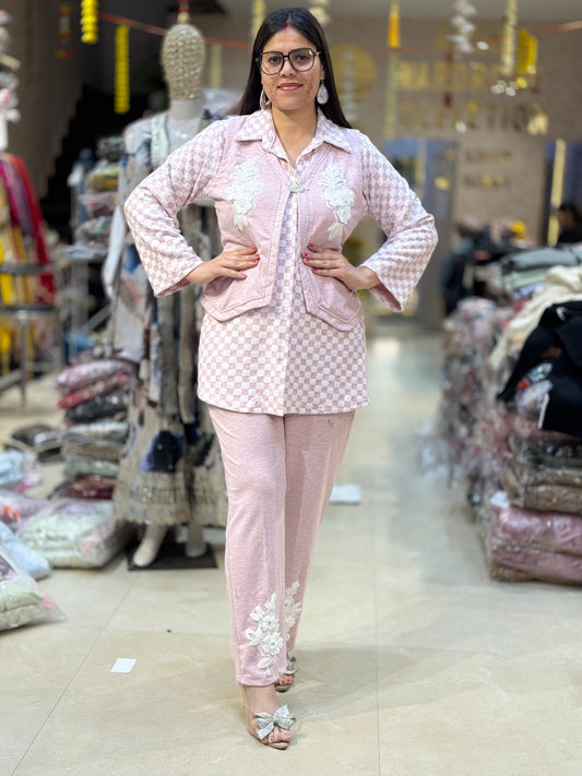 PREMIUM WOOL PEARL WORK CORDSET