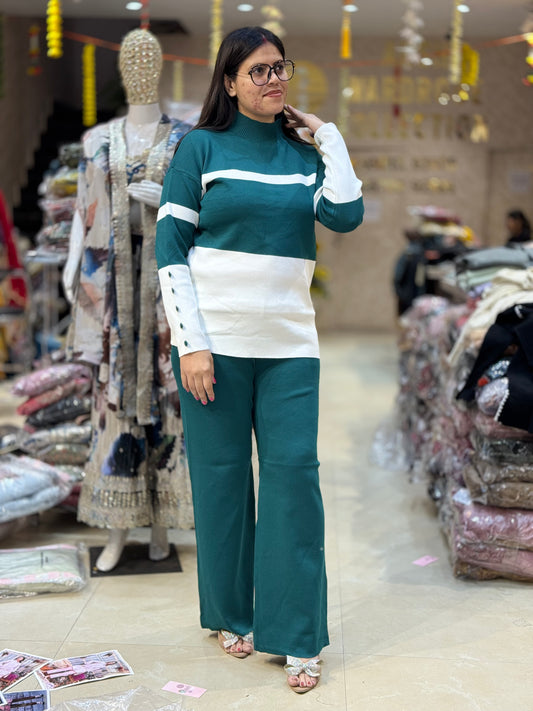 HIGH NECK WOLLEN KOREAN CORDSET