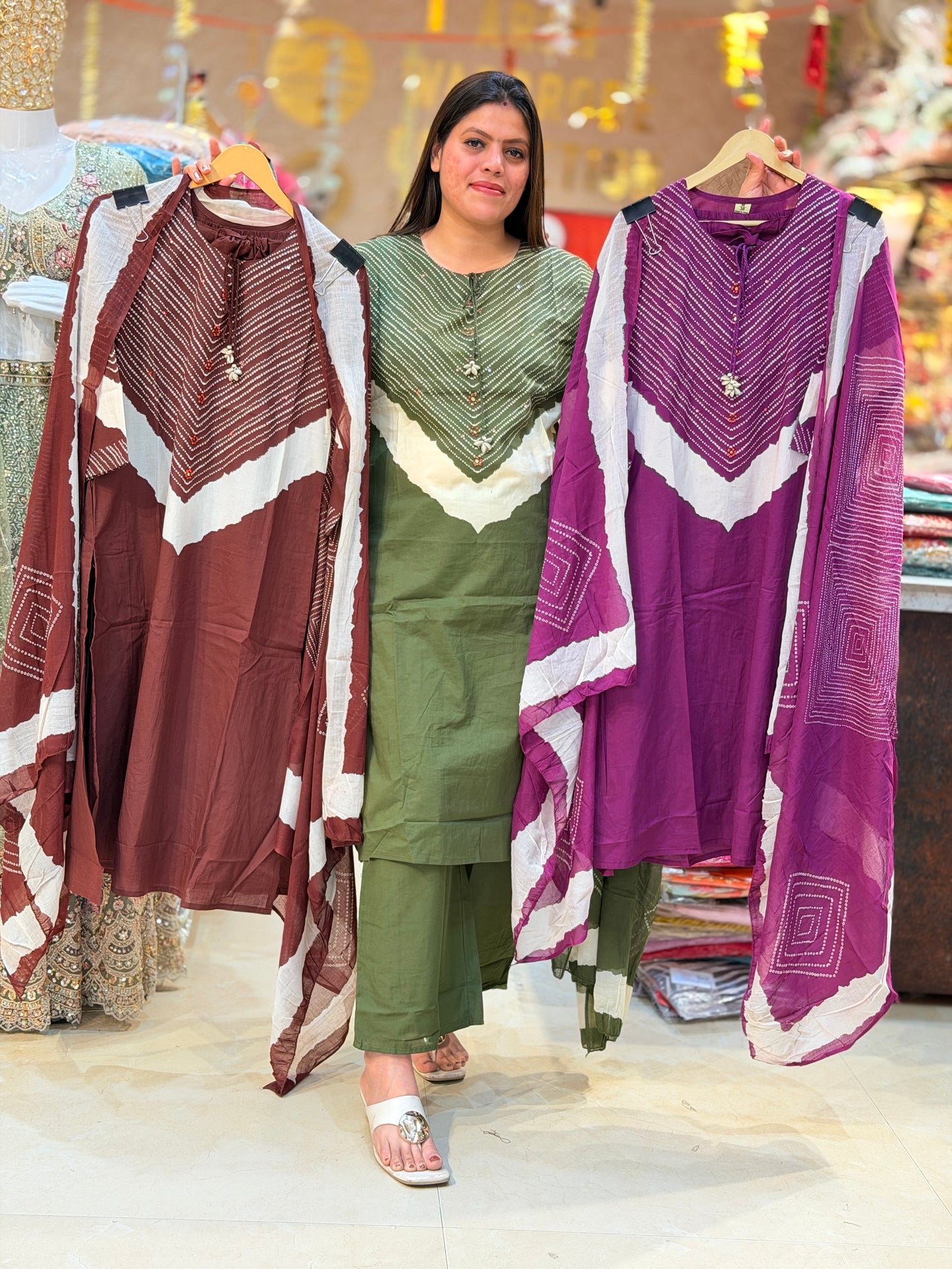 PURE COTTON NECK DESIGN WORK BEAUTIFUL SUIT