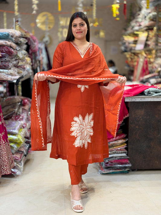 PURE COTTON EMBROIDED DESIGN ANARKALI