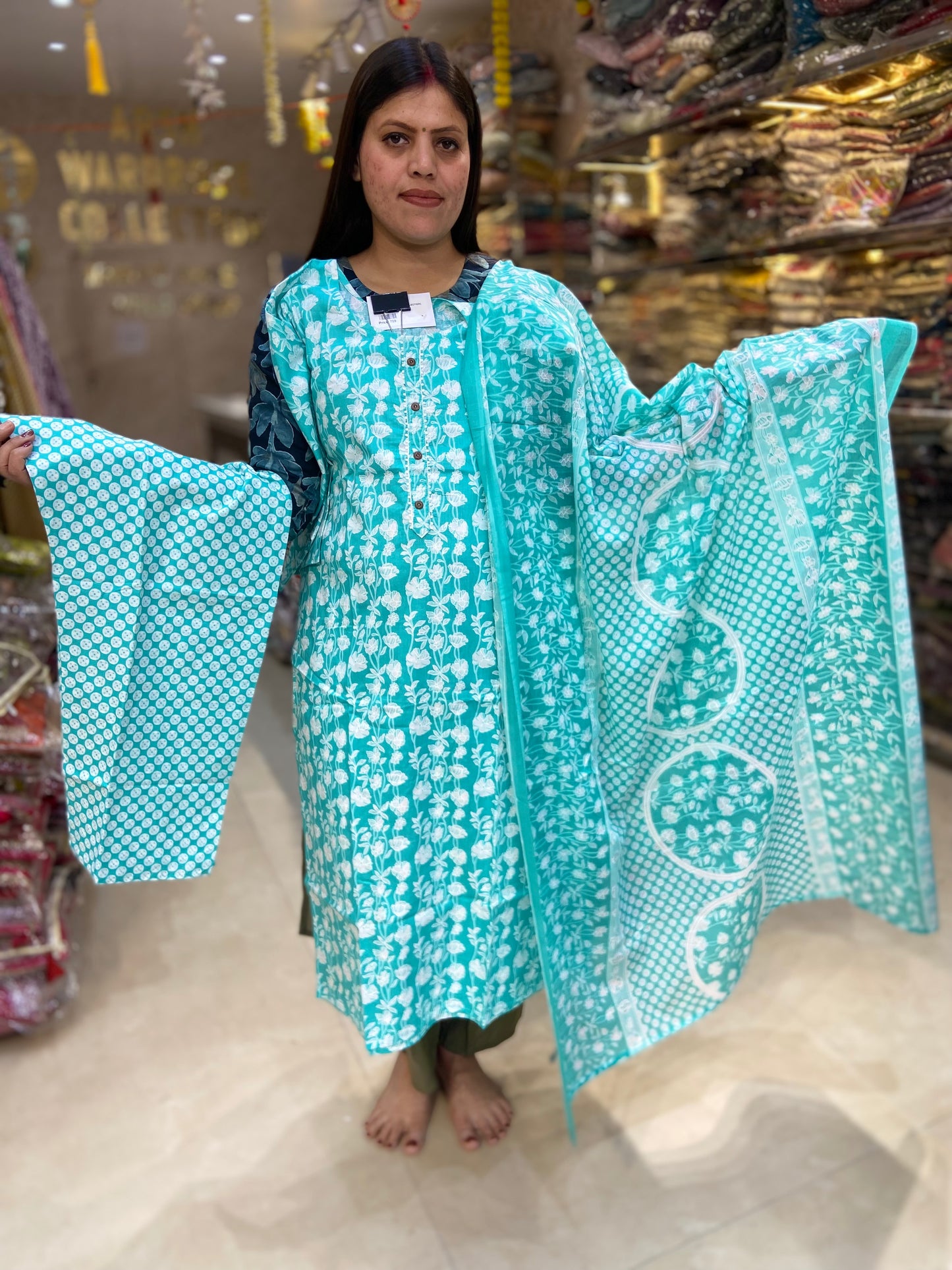 PURE COTTON PRINTED DESIGN SUIT
