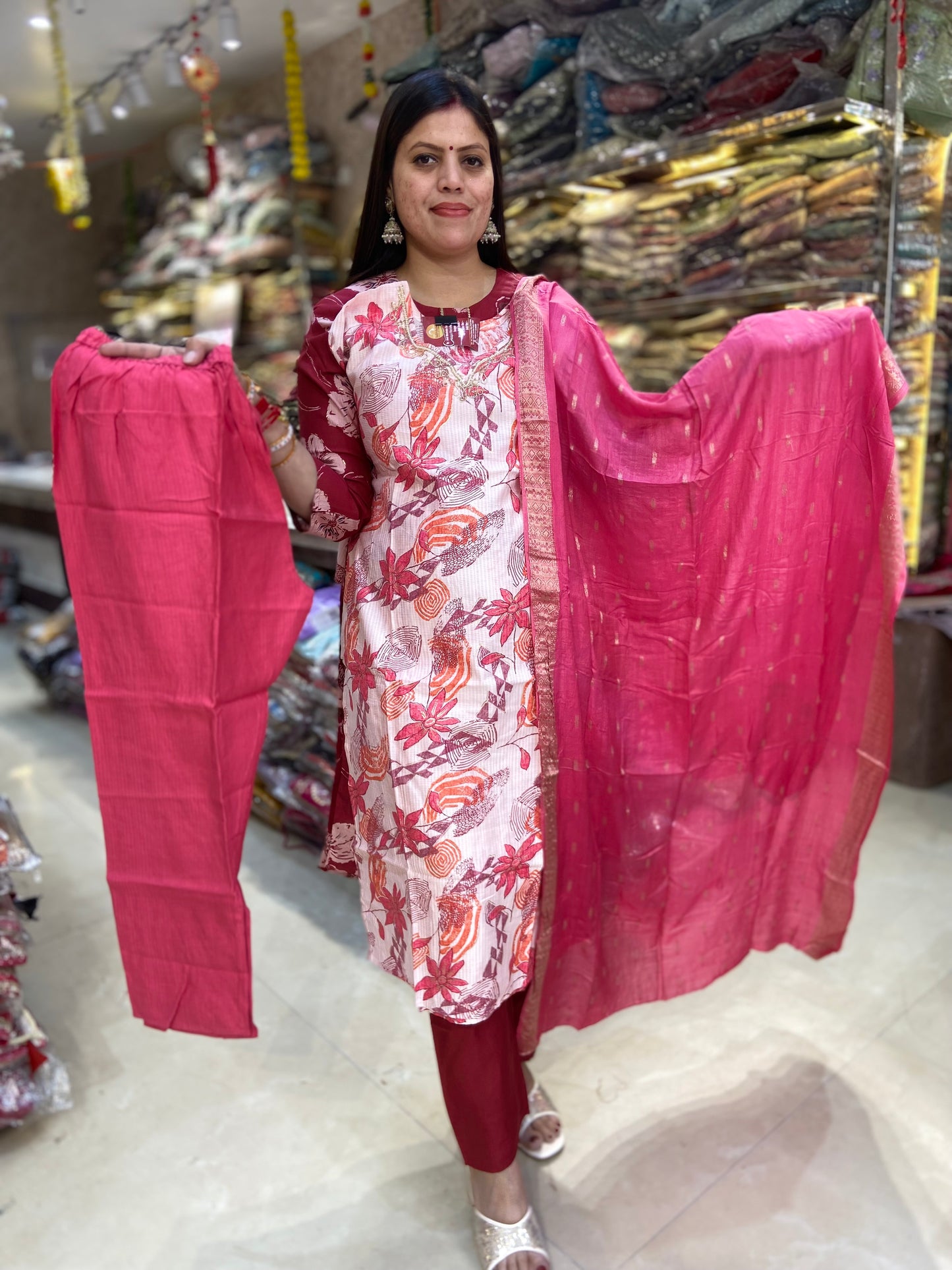 PURE COTTON ZARI WORK SUIT