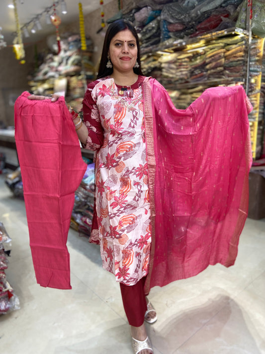 PURE COTTON ZARI WORK SUIT