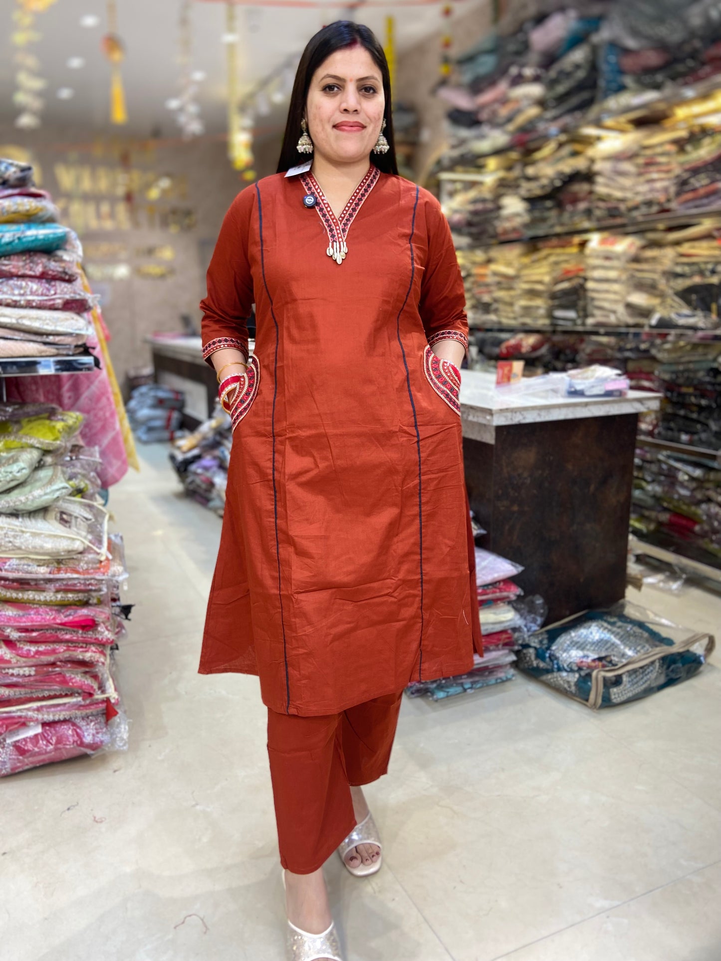 RUST PURE COTTON A-LINE DESIGN CORDSET