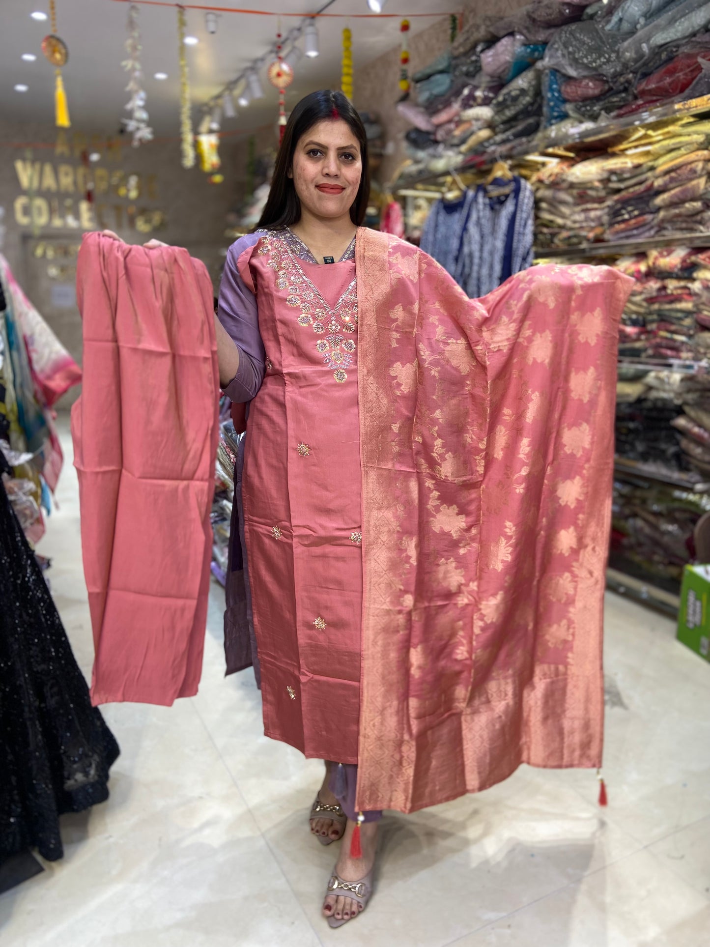 PURE RUSSIAN SILK HANDWORK SUIT