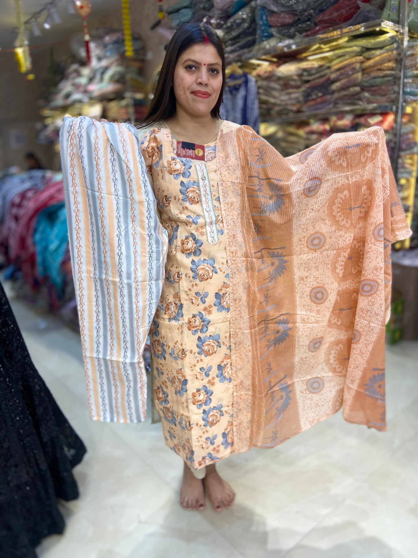 PURE COTTON LINEN DUPPTA SUIT(ARTICAL NO-1)