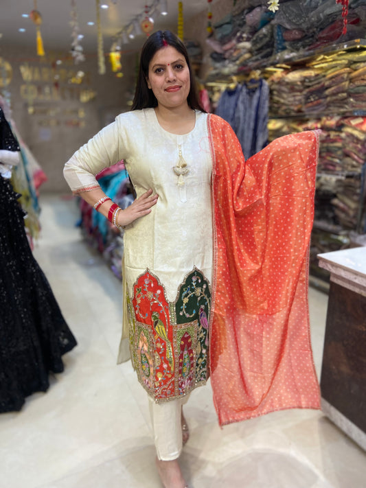 PARTY WEAR RUSHIAN SILK DESIGNER SUIT