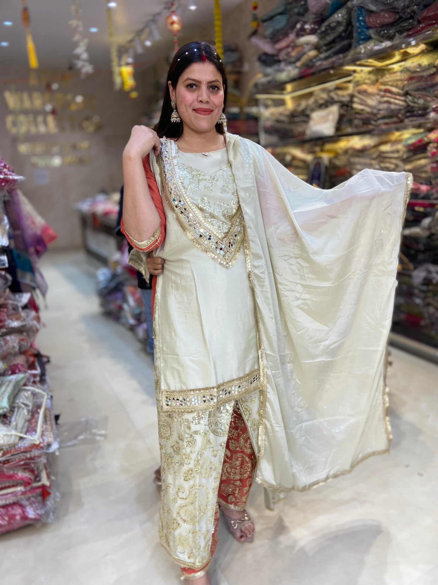 PARTY WEAR CHINON BUSTIER DESIGN BEAUTIFUL SUIT