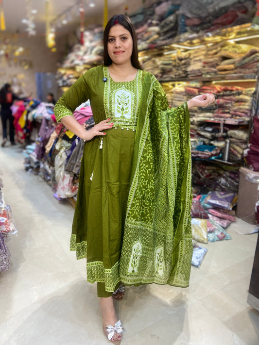 PURE COTTON BORDER DESIGN ANARKALI