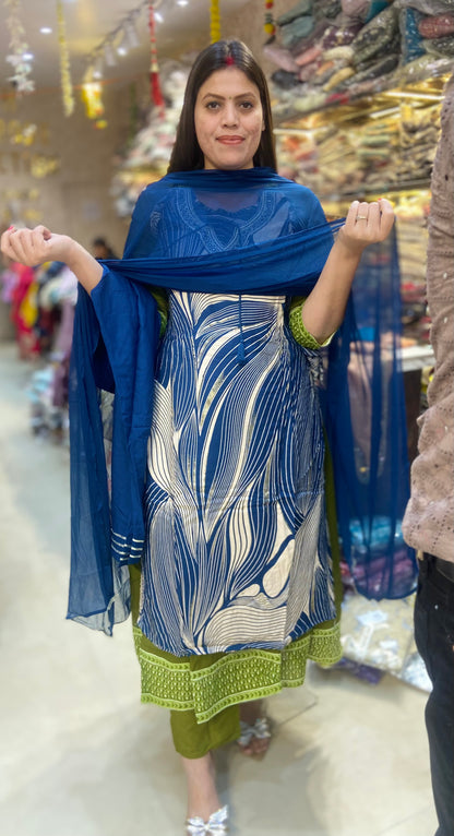 PURE REYON COTTON NECK DESIGN SUIT