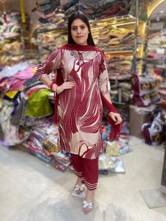 PURE REYON COTTON NECK DESIGN SUIT