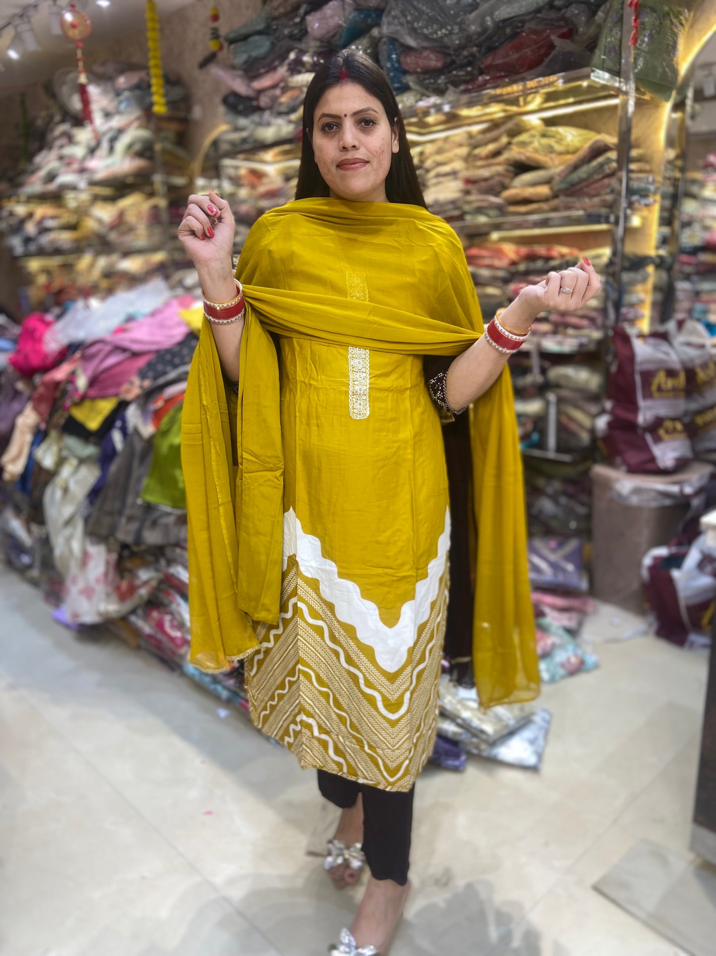 REYON COTTON WHITE LASE WORK SUIT