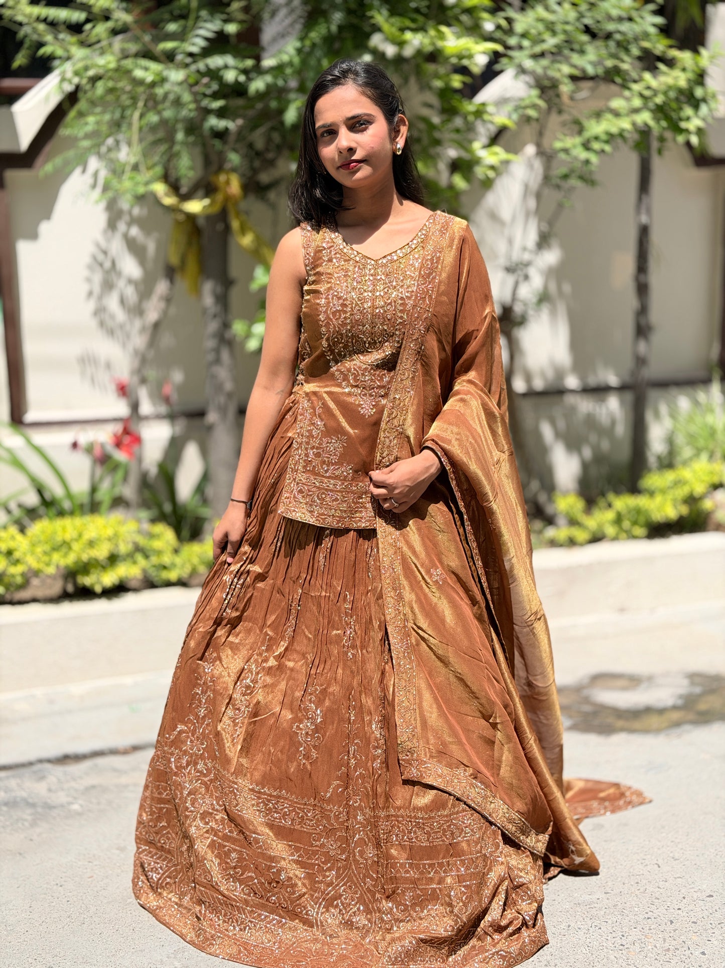 GOLDEN PREMIUM DESIGNER LEHENGA