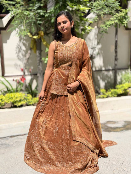 GOLDEN PREMIUM DESIGNER LEHENGA