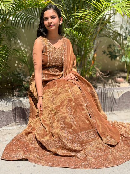 GOLDEN PREMIUM DESIGNER LEHENGA