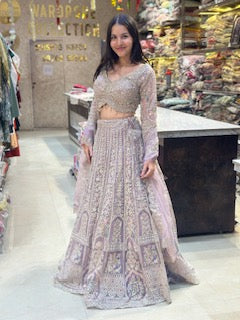 PREMIUM LAVENDER WEDDING WEAR LEHENGA