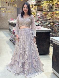 PREMIUM LAVENDER WEDDING WEAR LEHENGA