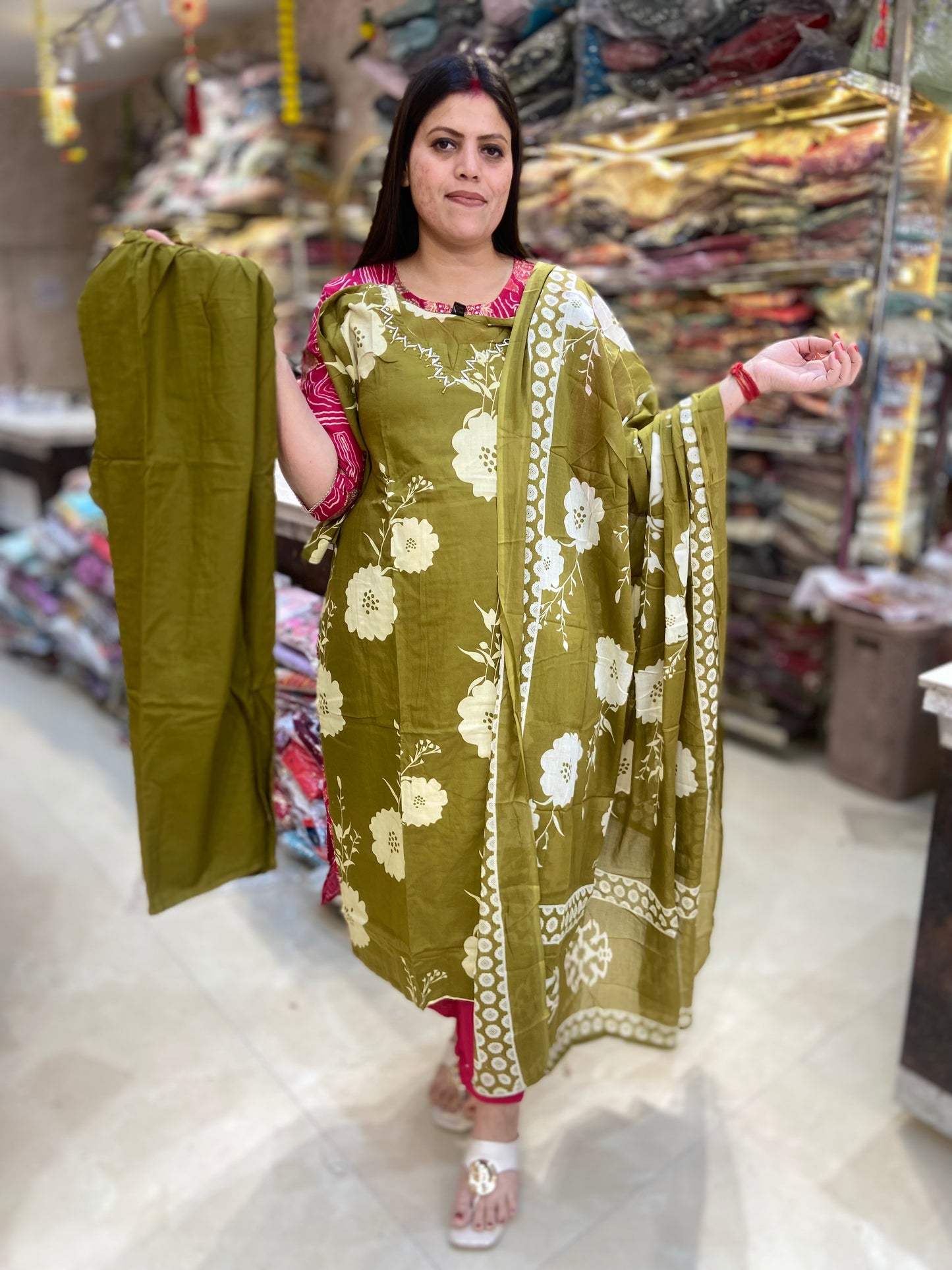 Pure Cotton Plus Size Straight Suit