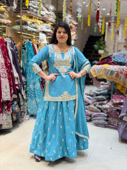 Elegant Pakistani Chinon Lehenga for Weddings & Special Occasions