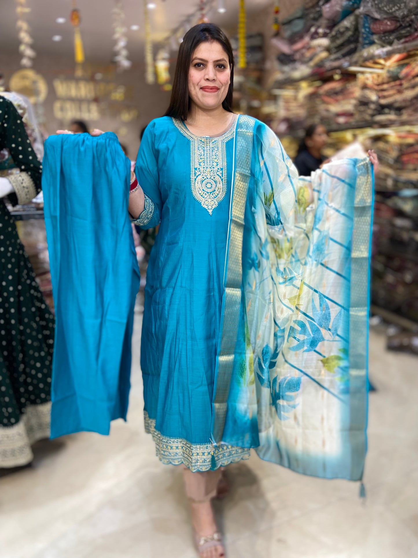 BEAUTIFUL RUSHIAN SILK ANARKALI(Q37L0007)