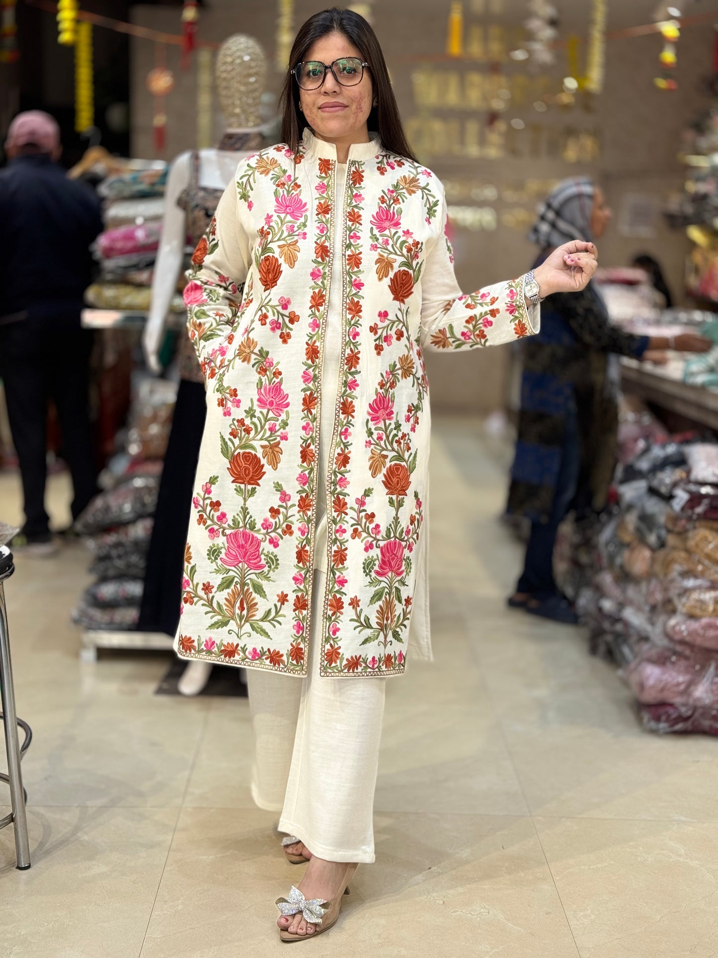 WHITE DESIGNER PREMIUM WOOL CORDSET