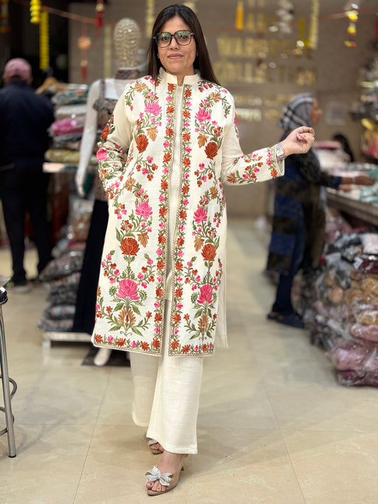 WHITE DESIGNER PREMIUM WOOL CORDSET