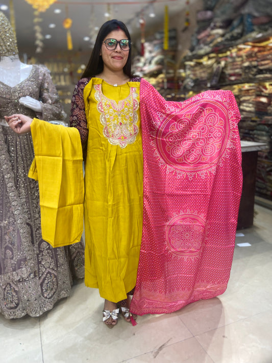 BEAUTIFUL PARTY WEAR WITH CREPE DUPPTA ANARKALI