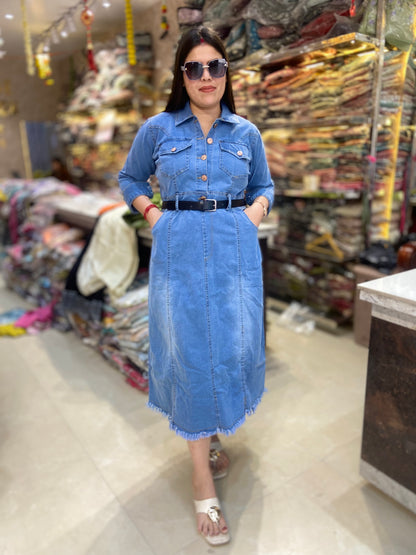 LONG LENGTH DENIM DRESS