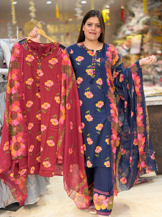PURE COTON FLORAL DESIGN BEAUTIFUL SUIT