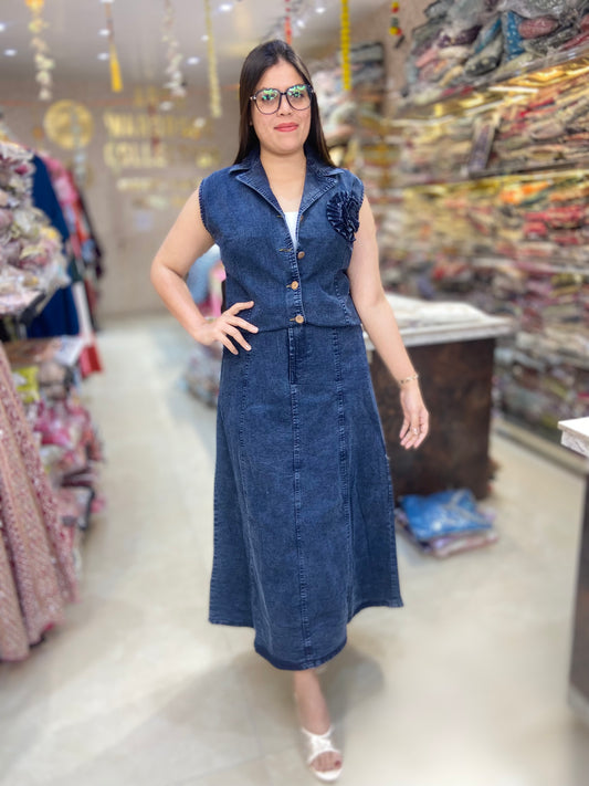 TRENDING TOP AND SKIRT DENIM