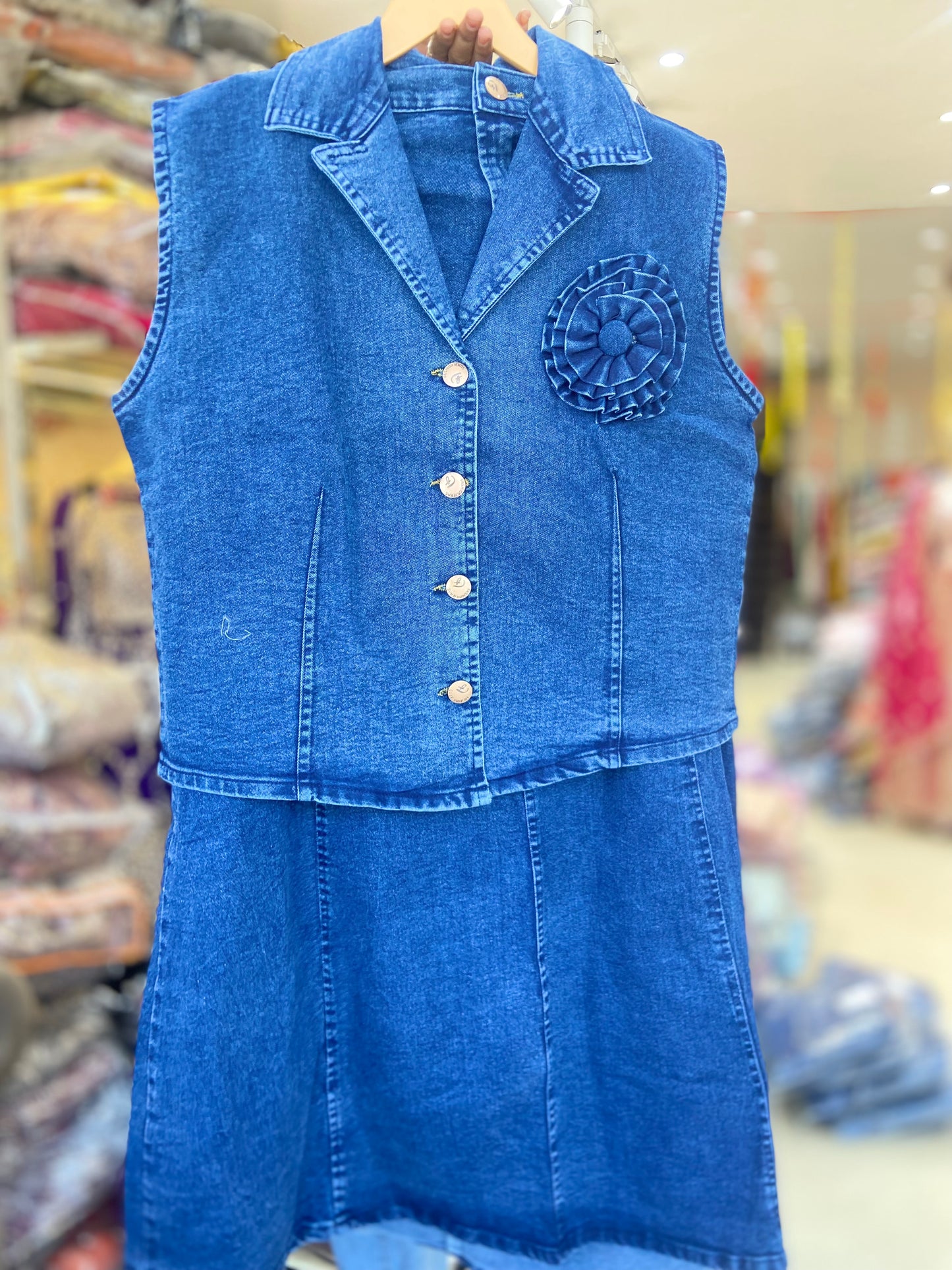 TRENDING TOP AND SKIRT DENIM