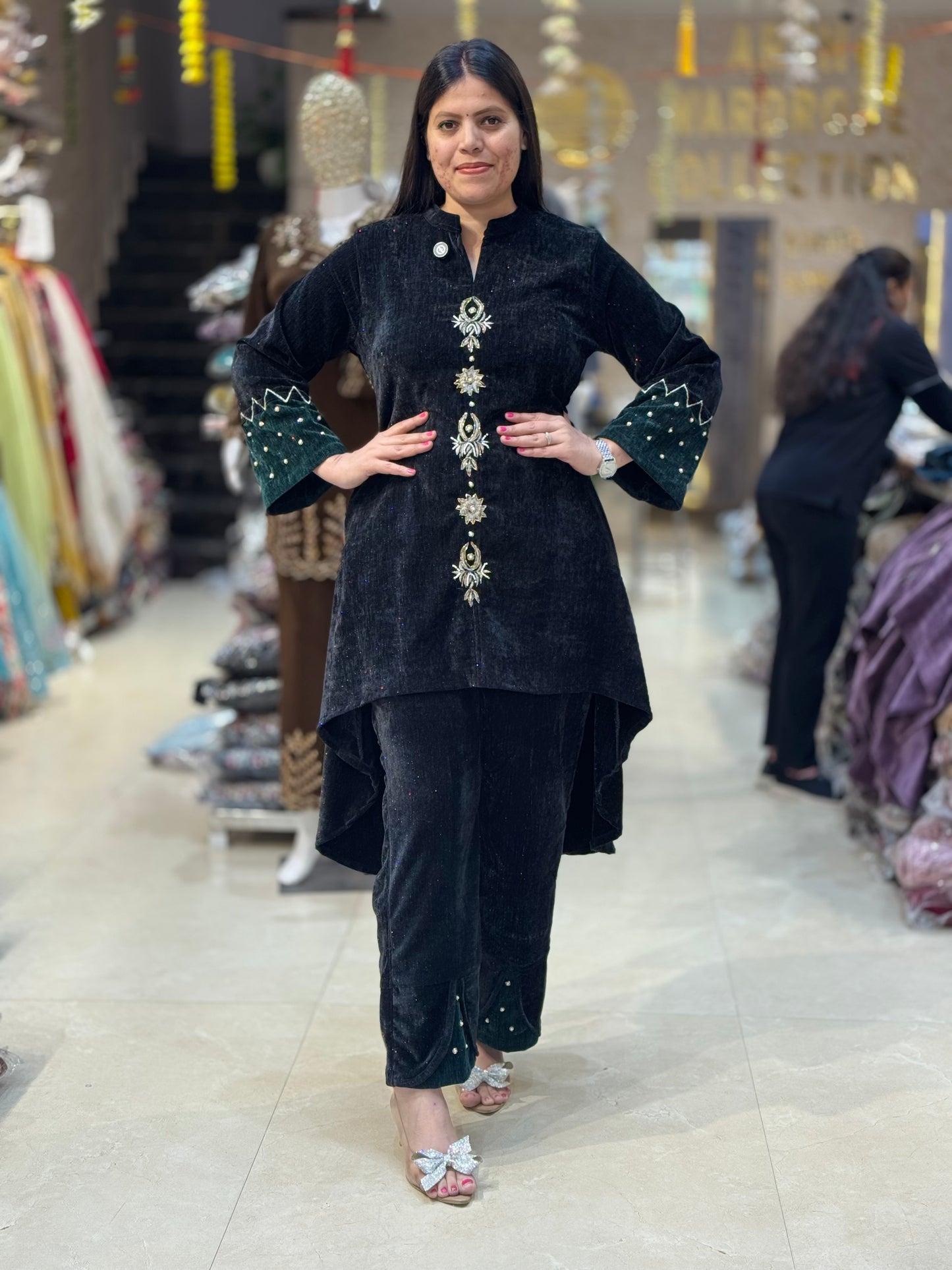 PARTY WEAR DESIGNER PEARL WORK BOTTOM