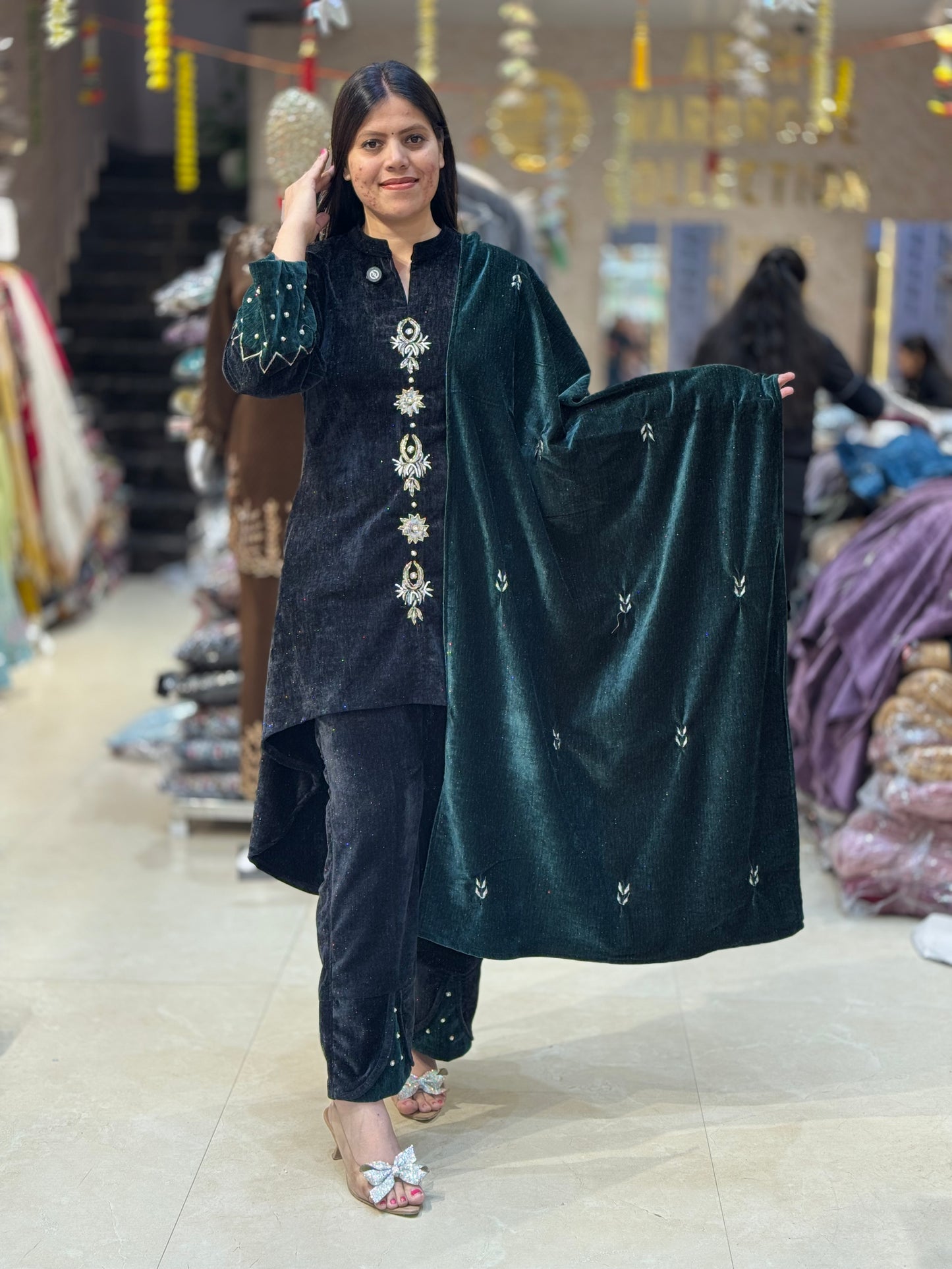 PARTY WEAR DESIGNER PEARL WORK BOTTOM