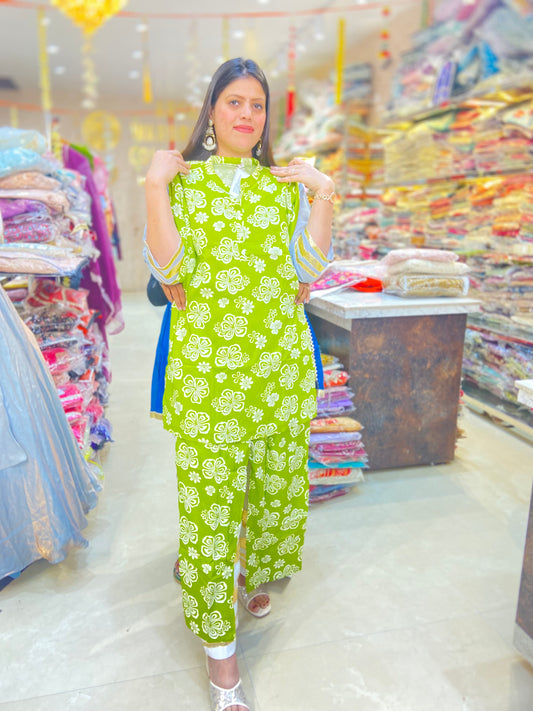 PURE REYON COTTON FLORAL DESIGN CORDSET