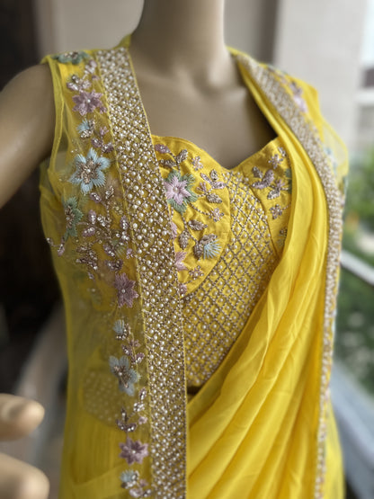 Ready To Wear Lehenga Saree With Shrug