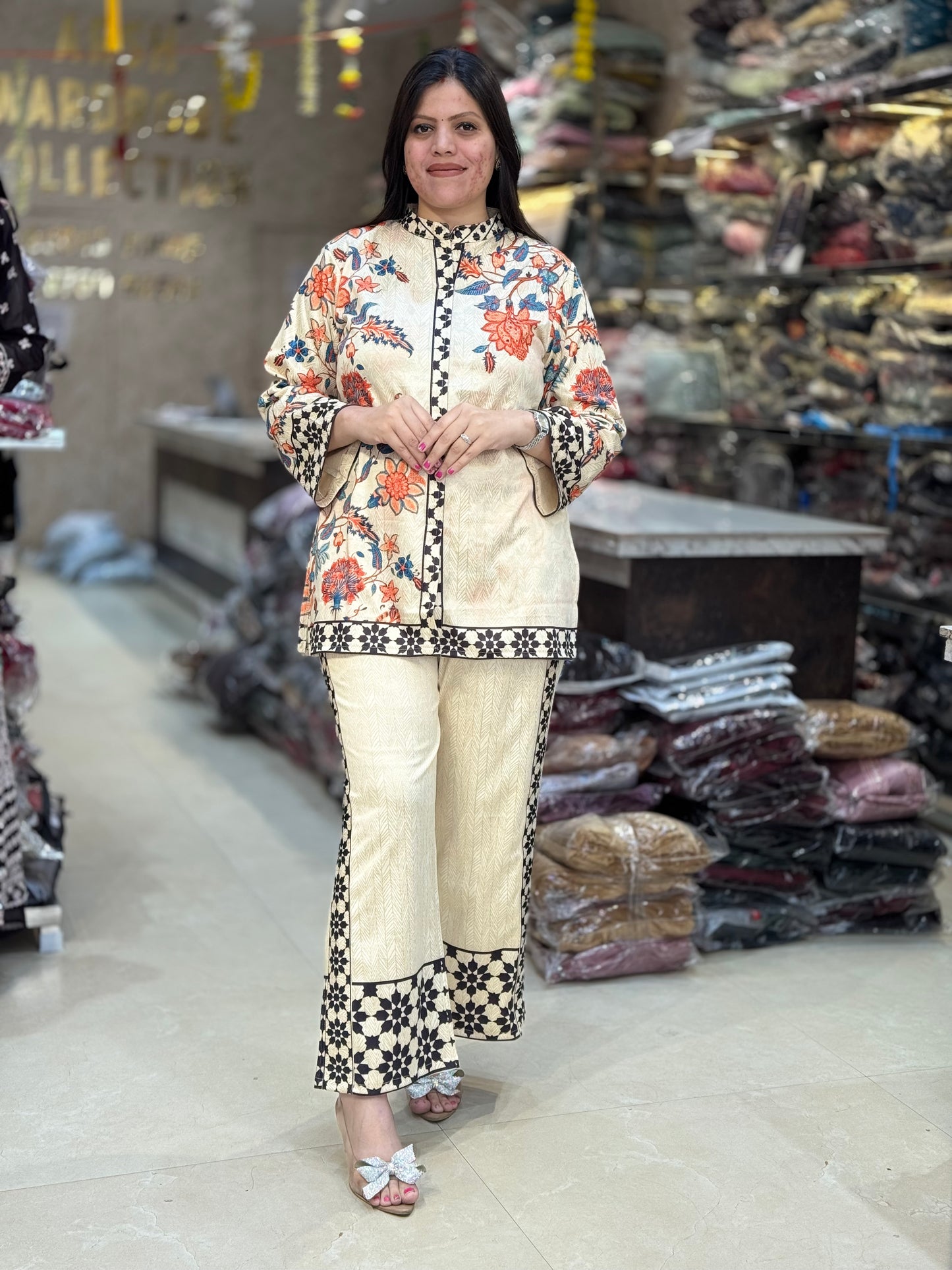 OFF WHITE PREMIUM WOOL DESIGNER CORDSET