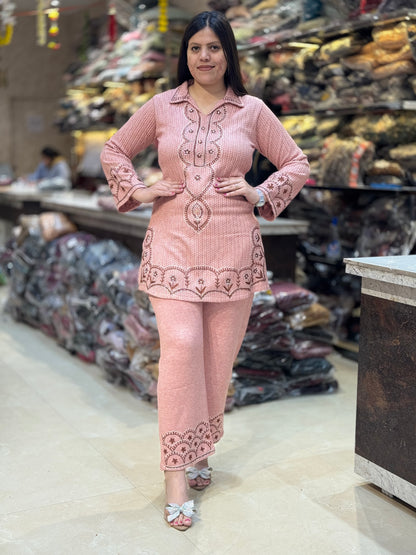 PREMIUM WOOL EMBROIDED CORDSET