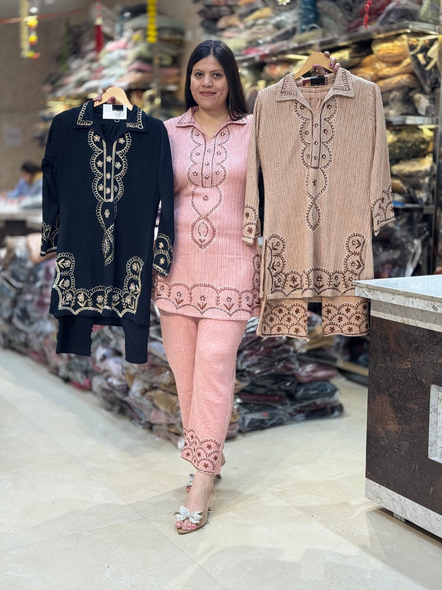 PREMIUM WOOL EMBROIDED CORDSET