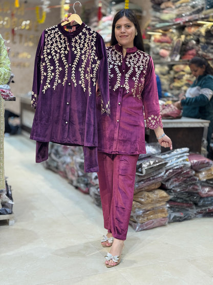 GOLDEN THREAD WORK PREMIUM VELVET DESIGNER CORDSET