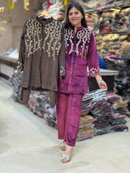 GOLDEN THREAD WORK PREMIUM VELVET DESIGNER CORDSET